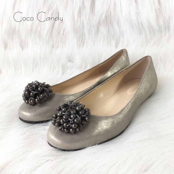 🆕Calvin Klein Mackenzi Gold Metallic Flats - Picture 2 of 8